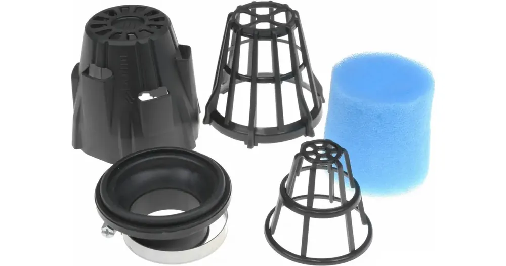 Alennettu Polini Air Box kartiosuodatin, musta, h.46mm, 90°