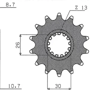 Eturatas 530 16 hammasta Sunstar (JTF579) Sertifioitu
