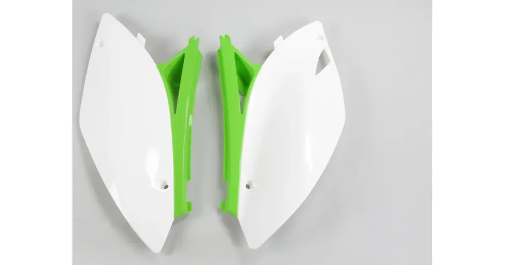 Vain Tänään UFO Plast takakansi yläosa sarja valko-vihreä Kawasaki KXF 250 / 450 09-12