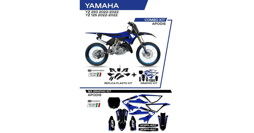 Paras Hinta UFO Plast karossidivuosarja musta-sininen Yamaha YZ 125 / 250