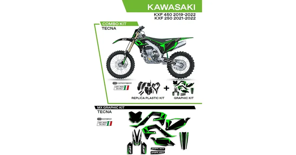 UFO Plast mustasarja musta Kawasaki KXF 250 / 450 Löytö