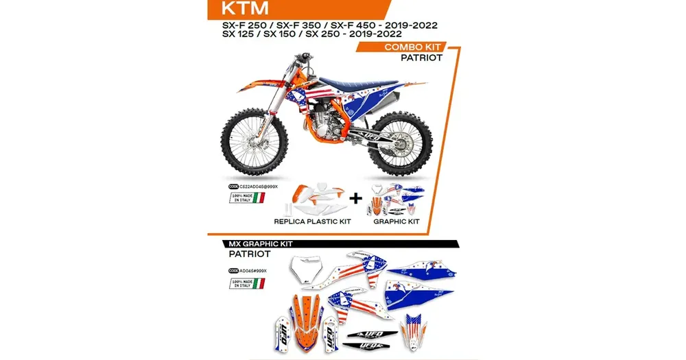 Edullinen Korumppusarja korin osille valkoinen-sininen UFO Plast KTM SX / SX-F