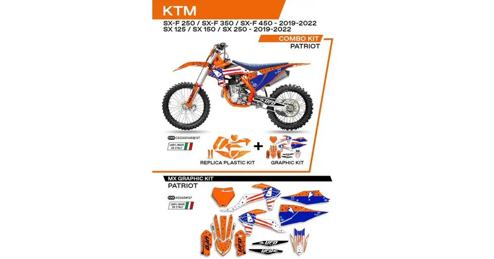 Suoraan Valmistajalta UFO Plast korpusosien sarja oranssi KTM SX / SX-F