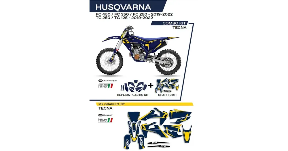 Alennettu UFO Plast korppisarja sininen Husqvarna TC / FC