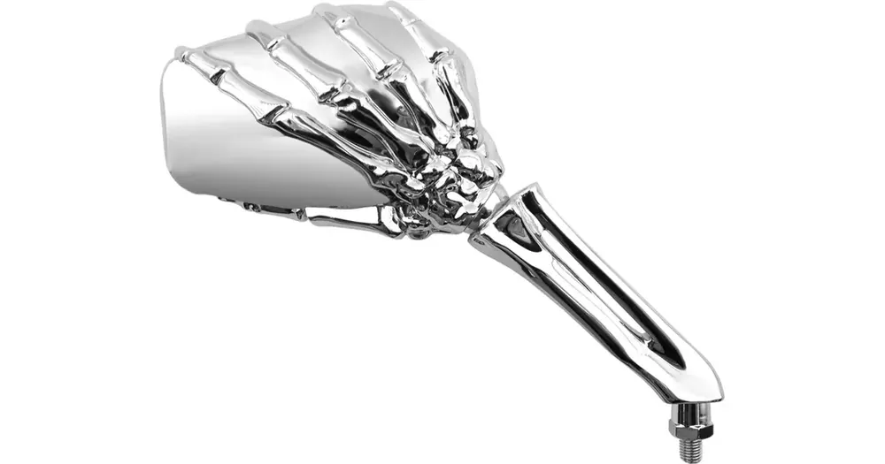 Tilaa Heti Oikea peili, M10 oikeakätinen kierre (+adapteri vasenkätiselle kierteelle), kromi, Vicma E569D Skeleton Hand