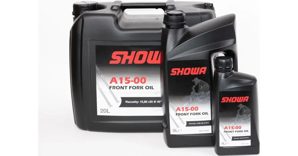 Öljy etuiskunvaimentimiin, 5W 15.88cSt, Showa Front Fork Oil Factory A15-00 5L Tukkuhinta
