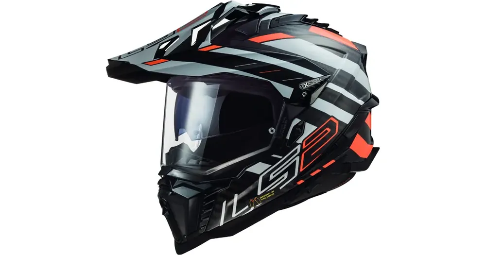 Loppuunmyynti Kask Adventure LS2 MX701 Explorer Carbon Edge Musta Oranssi ECE22.06