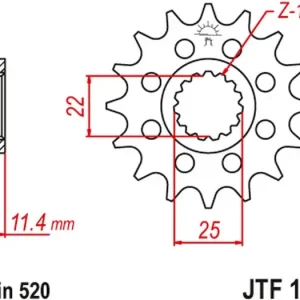 Etuhammasratas 520 12 hammasta JT Sprockets JTF1902 Löytö