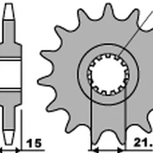 Etuhammasratas 525 15 hammasta PBR 2082 (JTF1515) Superhinta