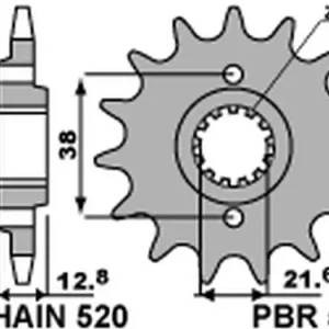Lähetetään Heti Etuhammasratas 520 15 hammasta PBR 511 (JTF511)
