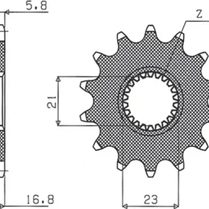 Vain Rajoitetun Ajan Etuhammasratas 520 16 hammasta Sunstar 370 (JTF582)