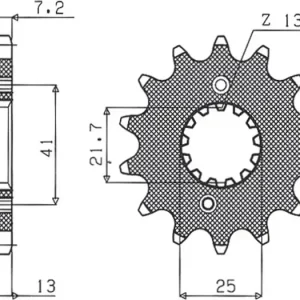 Erikoistarjous Etuhammasratas 525 16 hammasta Sunstar 407 (JTF296)