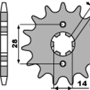 Edullinen Hinta Etuhammasratas 428 13 hammasta PBR 2118 (JTF277)