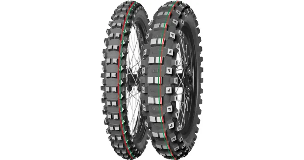 Suoraan Valmistajalta Mitas 110/90-19 TERRA FORCE-MX MH 62M (PUNAINEN/VIHREÄ RAITA) TT takarengas, offroad-moottoripyörän rengas