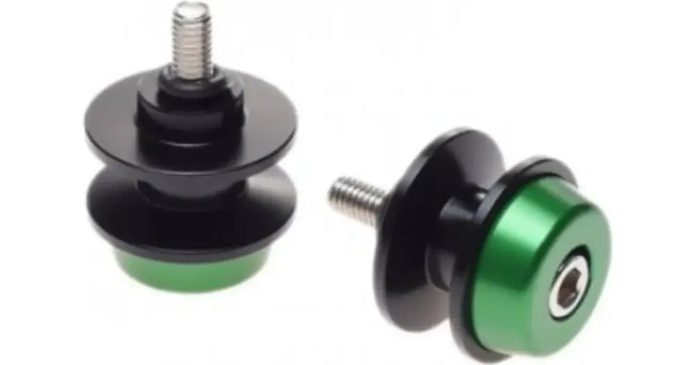 Swinginvarsien rullat M6x1.00 mm, kiinnikkeet jousituksen nostimeen, 2 kpl, vihreä, WM Motor, Benelli TRK 502 / 502X / 302 / 251 Bestseller