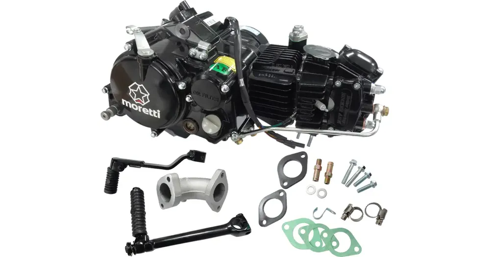 Asiakkaiden Suosikki Moottori, täydellinen 170cc, manuaalivaihteisto 4 vaihdetta, Moretti Parts 1P62FMK 170 4T AC vaakasuora