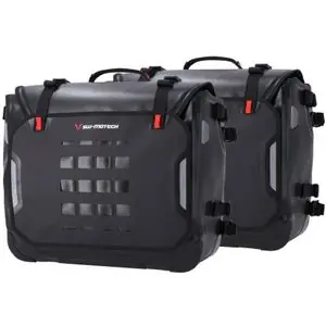 Alennus SW-MOTECH SysBag WP L/L (27-40 litraa x 2) täydellinen telineen kanssa Sivutaskut - Musta