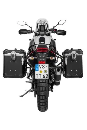 Touratech Kit complet ZEGA Evo 38/45 - Support noir inclus - Anodisé noir Matkalaukku Tarjoushinta
