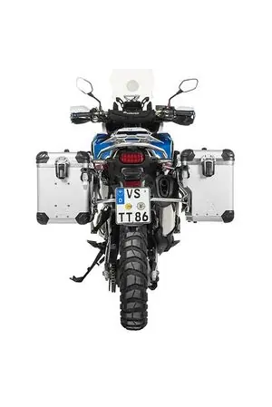 Touratech ZEGA Evo X Avec déport 45/45 - Support gris inclus - Anodisé gris Matkalaukku Edullinen Hinta