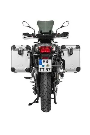 Superhinta Touratech ZEGA Evo X Avec déport 45/45 - Support noir inclus - Anodisé gris Matkalaukku