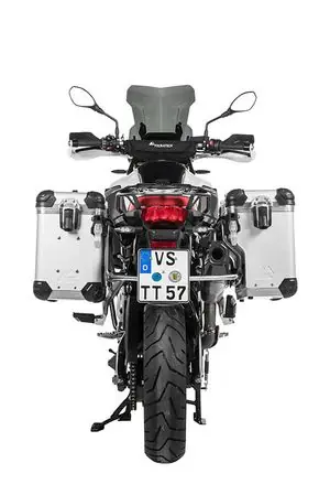 Touratech ZEGA Evo X Avec déport 38/38 - Support gris inclus - Anodisé gris Matkalaukku Edullinen