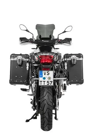 Touratech ZEGA Evo X Avec déport 38/38 - Support gris inclus - Anodisé noir Matkalaukku Osta Verkossa
