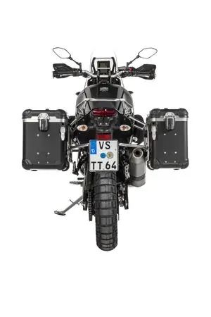Touratech Kit complet ZEGA Evo 38/45 - Support gris inclus - Anodisé noir Matkalaukku Tilaa Heti