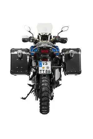 Touratech ZEGA Evo X Avec déport 45/45 - Support noir inclus - Anodisé noir Matkalaukku Erikoistarjous