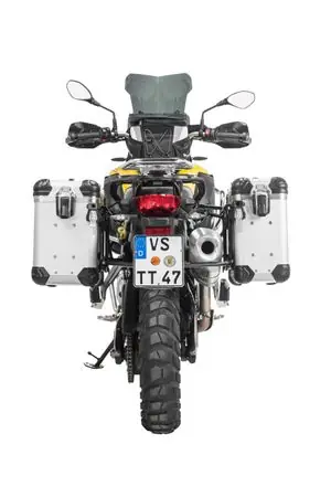Ilmainen Palautus Touratech Kit complet ZEGA Evo 31/38 - Support noir inclus - Anodisé gris Matkalaukku