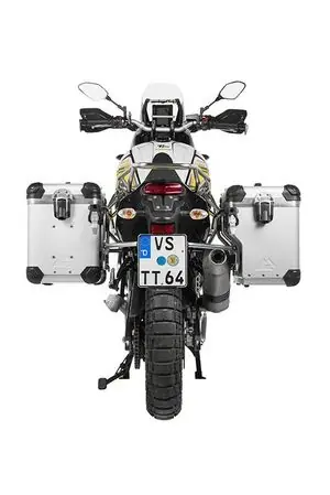 Edullinen Touratech ZEGA Evo X Avec déport 45/45 - Support gris inclus - Anodisé gris Matkalaukku