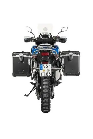 Kausialennus Touratech ZEGA Evo X Avec déport 45/45 - Support gris inclus - Anodisé noir Matkalaukku