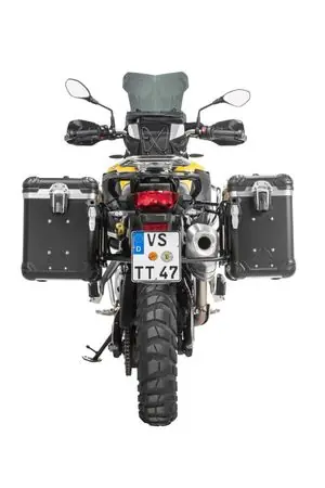 Uusi Malli Touratech Kit complet ZEGA Evo 38/45 - Support noir inclus - Anodisé noir Matkalaukku