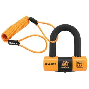 Armlock U - DISK LOCK CK5 - ORANGE MINI 52x65mm DIAM 16mm RETRACTABLE CORD SRA CLASS 3 KEYS Universal Varkaus Uusi Malli
