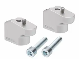Edullinen Hepco Becker korkeus 30 mm ja taakse 25 mm - hopea Ohjaustangon korotus