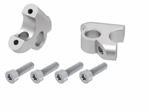 Sertifioitu Hepco Becker korkeus 30 mm ja taakse 24 mm - hopea Ohjaustangon korotusBMW 1250 R 1250 GS ABS (0J91) - 2019 - 2023