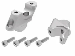 Hepco Becker korkeus 30 mm ja taakse 21 mm - hopea Ohjaustangon korotus Sertifioitu