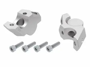 Hepco Becker 30 mm korkea ja 25 mm taakse - hopea Ohjaustangon korotusBMW 900 F 900 GS - 2024 - 2025 Pakollinen (Must-Have)