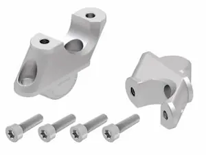 Päivän Tarjous Hepco Becker korkeus 30 mm ja taakse 21 mm - hopea Ohjaustangon korotus
